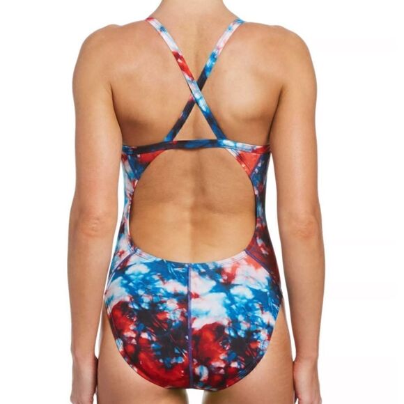 Nike Women's Hydrastrong Tie Dye Crossback One Piece Swimsuit - Picture 2 of 6